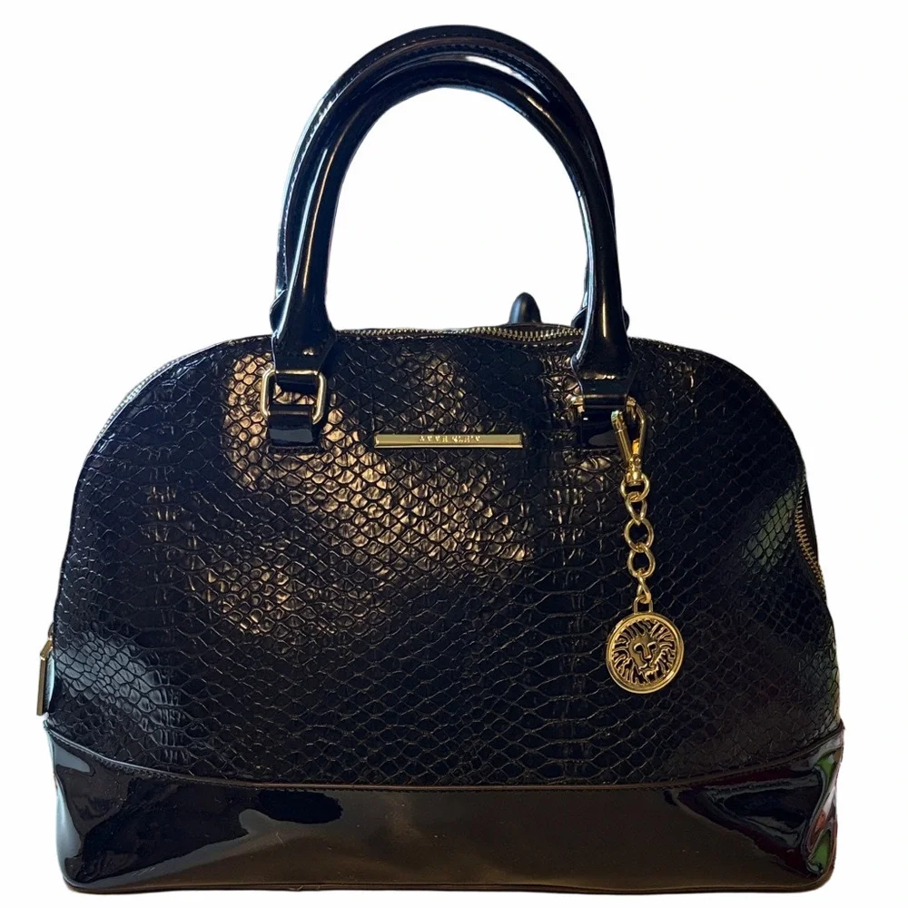 Anne Klein Dome Satchel Faux Leather Handbag | EUC